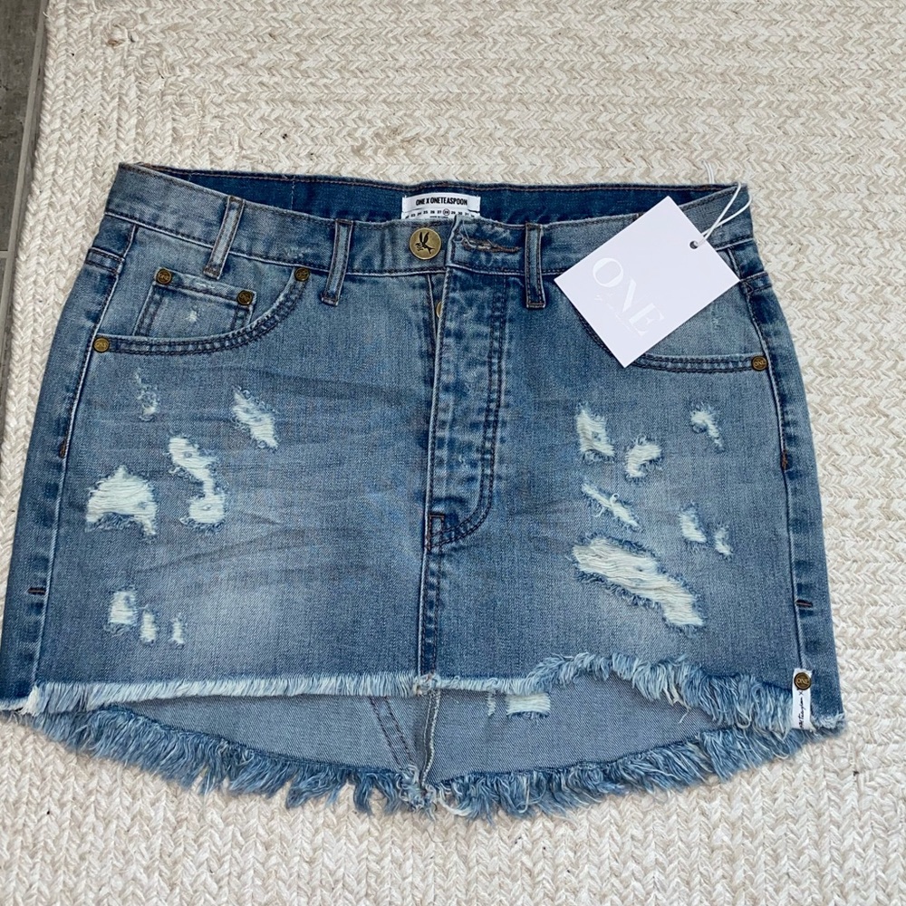 NWT One Teaspoon Junkyard denim skirt